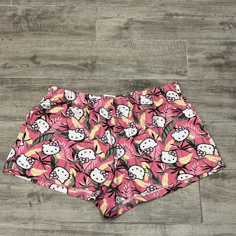 Sanrio Hello Kitty PJ Shorts Women's Size L Knit Pink Sleep Lounge Soft